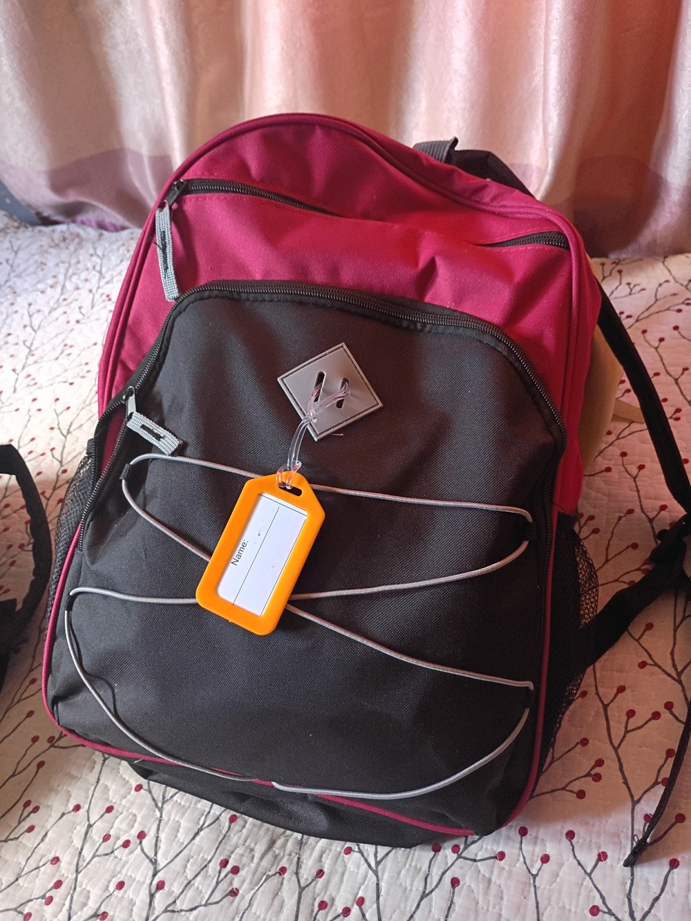 Men's Two-Tone Black and Dark Pink Backpack – Everyday Urban Carry